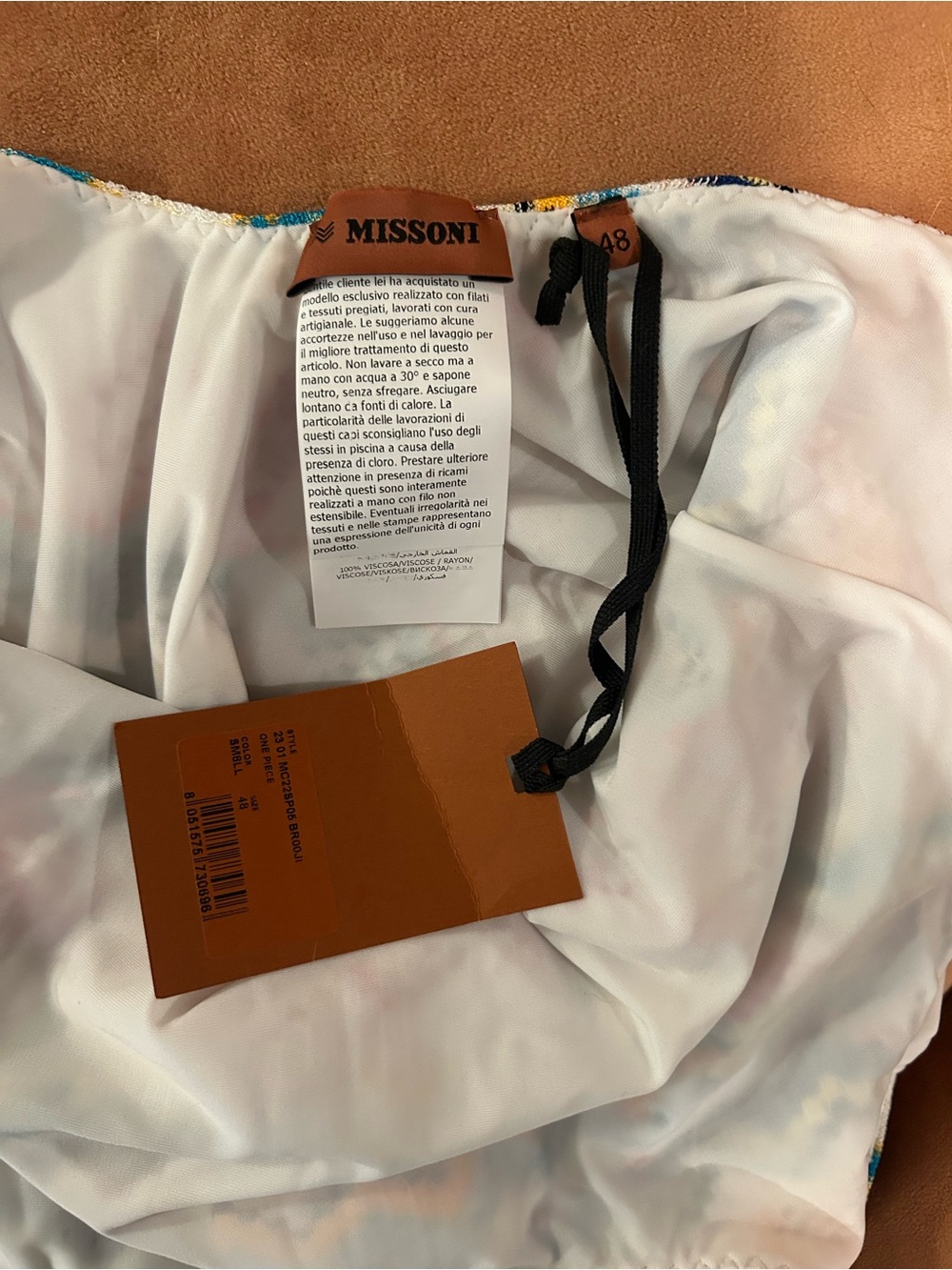 NWT Missoni One Piece Swimsuit, size 48 - Picture 4 of 4